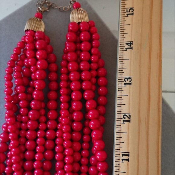 H & M Red multi layed beads necklace - Picture 7 of 7